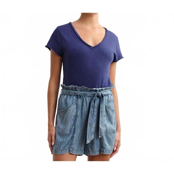 NEW HATLEY sadie v-neck tee top in patriot navy - Picture 1 of 3